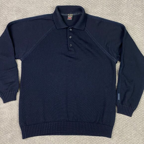 Paul & Shark Yachting Sweater Men's XL Blue Wool Collared 1/2 Button Collar - Picture 1 of 10